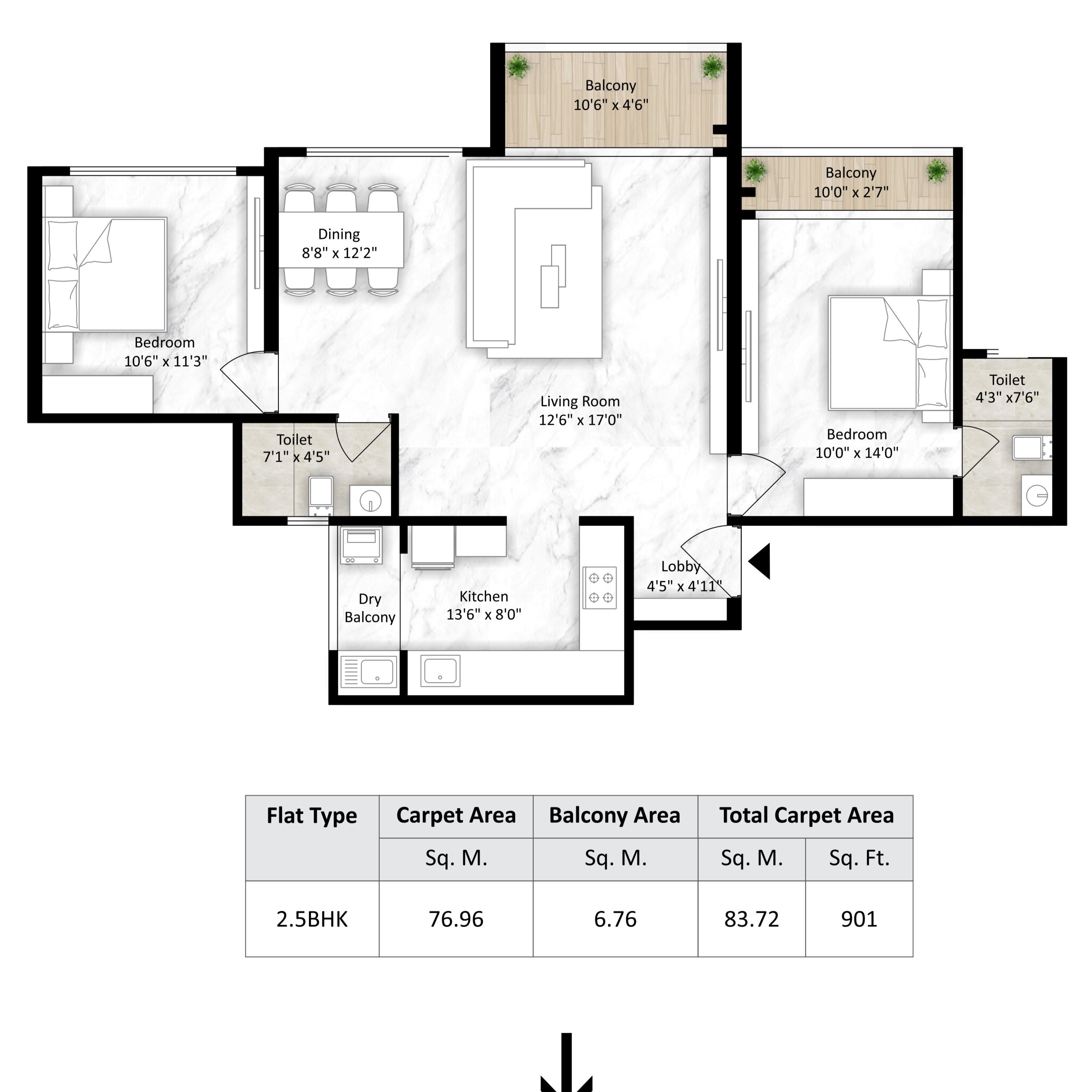 2.5 BHK Plan